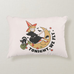 Tonight We Fly – Cute Witch and Black Cat Accent Pillow