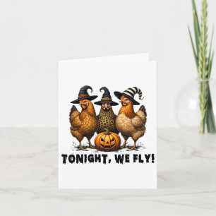 Tonight We Fly Halloween Chicken Fall Farm Animals Card