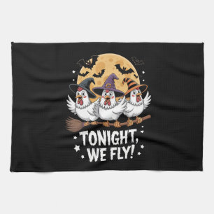Tonight We Fly Halloween Chicken Kitchen Towel