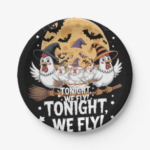 Tonight We Fly Halloween Chicken Paper Plates