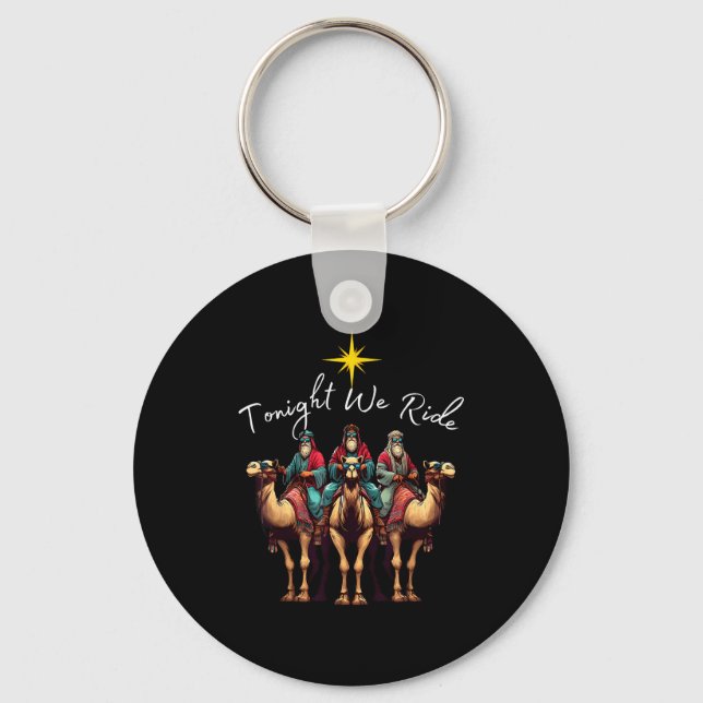 Tonight We Ride Christmas, 3 Wise Men, Christian C Keychain (Front)