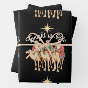 Tonight We Ride Christmas 3 Wise Men Christian Wrapping Paper Sheets