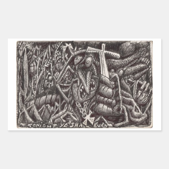 "Tonight, ye shall burn!" Rectangular Sticker (Front)