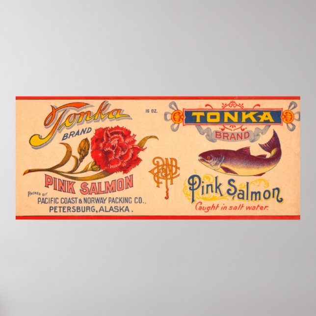 Tonka Brand Salmon Label Poster (Front)
