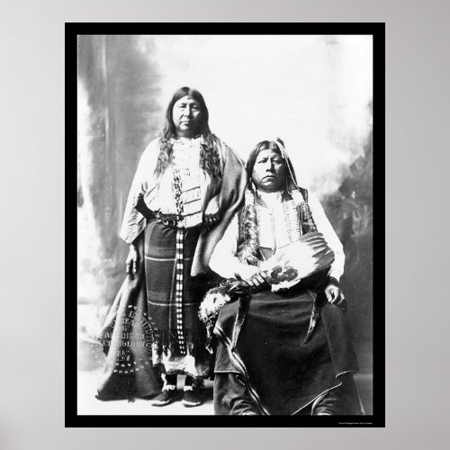 Tonkawa Indian Chief and Wife 1884 Poster