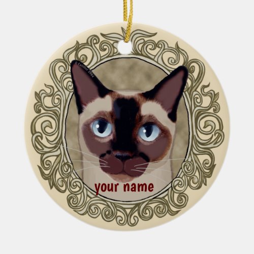 Tonkinese Cat  custom name ornament