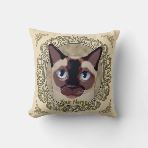 Tonkinese Cat custom name pillow