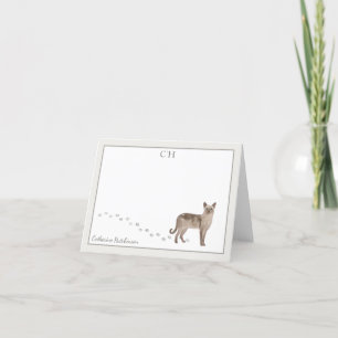 Tonkinese Cat Gray Border Monogram Name Note Card