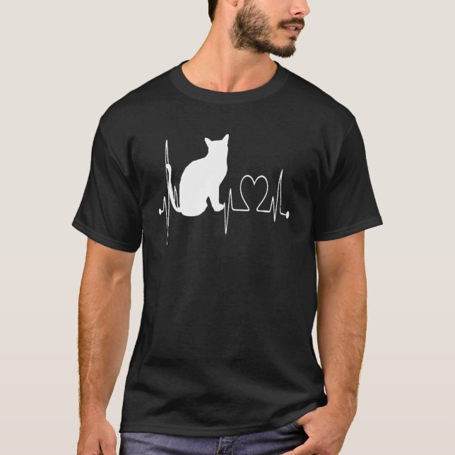 Tonkinese Cat Heartbeat Ekg   I Love My Tonkinese  T-Shirt (Front)