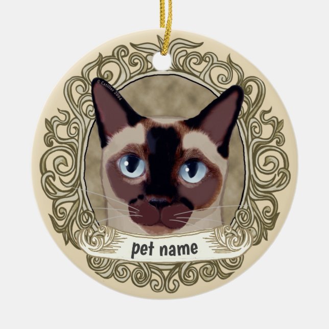 Tonkinese Cat  Loving Memory ornament (Front)