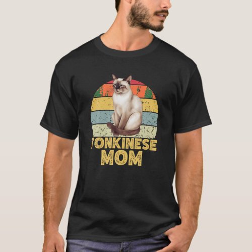 Tonkinese Cat Mom Retro Funny I Love My Tonkinese  T_Shirt