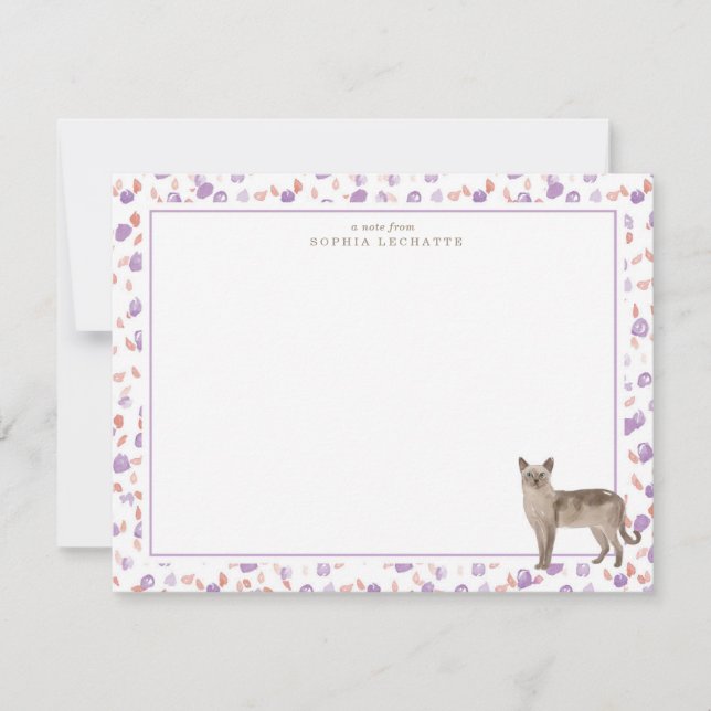 Tonkinese Cat Personalized Stationery Note Card (Front)