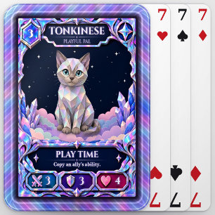 Tonkinese Cat, Rainbow Foil Art Poker Cards