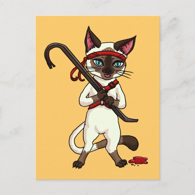 Tonkinese cat Zombie Slayer Postcard (Front)