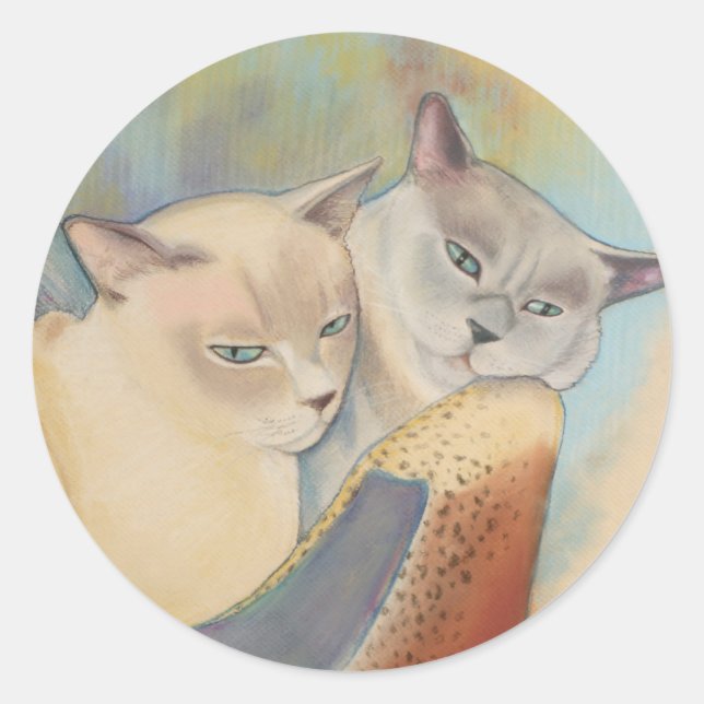 Tonkinese Precious & Romeo Classic Round Sticker (Front)