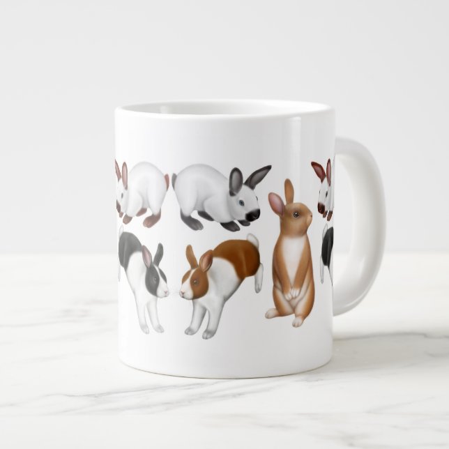 Tons of Buns Rabbit Lovers Giant Coffee Mug (Front Right)
