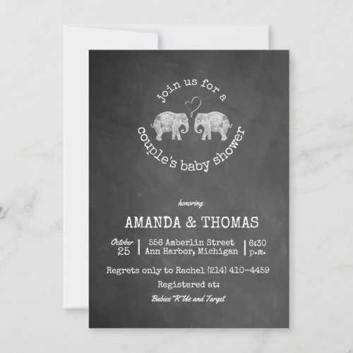 Tons of Love Chalkboard Couples Baby Shower Invitation
