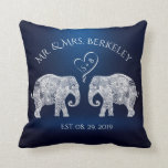 TONS OF LOVE | Elephant Couple Custom Wedding Gift Throw Pillow<br><div class="desc">TONS OF LOVE | Elephant Couple Custom / Personalized Wedding Throw Pillow. You can customize it to delete the blue background image to add a color that suits your taste more. Here's how: Click on the customize it button> Click on Background Color A menu of colors will come up, choose...</div>