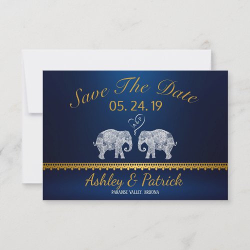 TONS OF LOVE_Elephant Couple Indian Save the Date Invitation