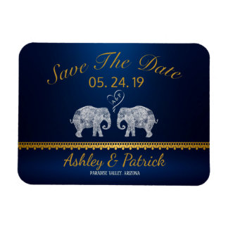 TONS OF LOVE -Elephant Couple Indian Save the Date Magnet