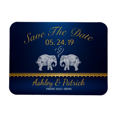 TONS OF LOVE _Elephant Couple Indian Save the Date Magnet