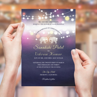 TONS OF LOVE/Elephant Couple Indian Wedding Invitation