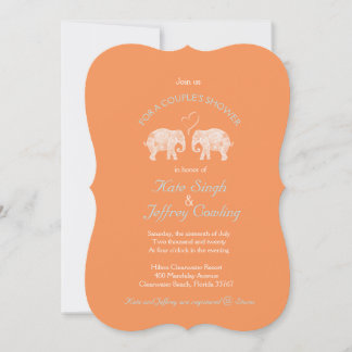 TONS OF LOVE/Elephant Custom Color Couple's Shower Invitation
