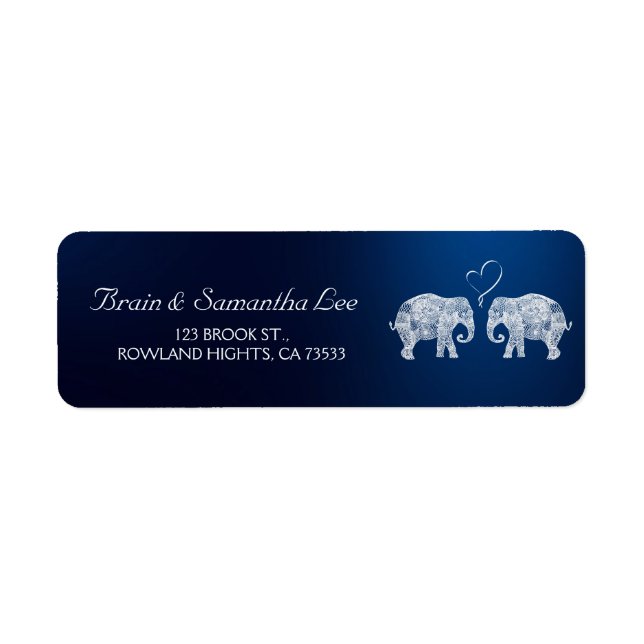 TONS OF LOVE | Elephant Night Light Wedding Label (Front)