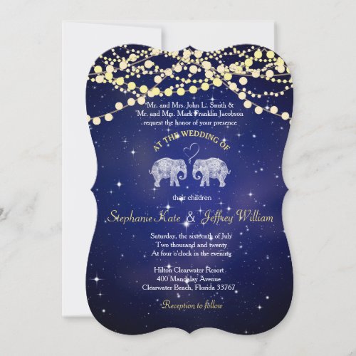 TONS OF LOVE/Elephant Night Lights Wedding Invites