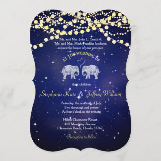 TONS OF LOVE/Elephant Night Lights Wedding Invites