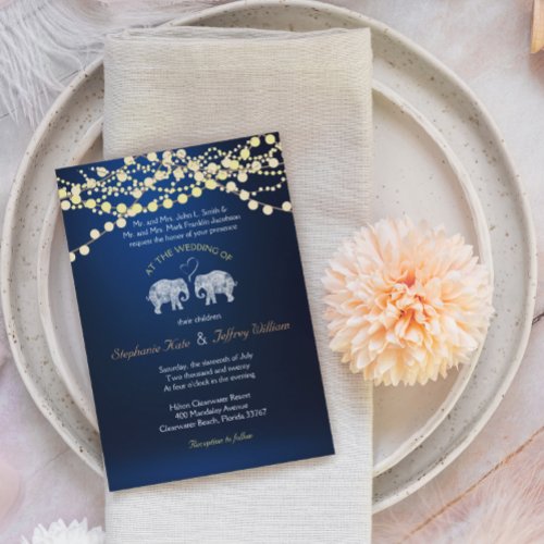 TONS OF LOVE/Elephant Night Lights Wedding Invites