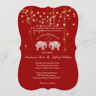 TONS OF LOVE/Elephant String Lights Wedding Invite