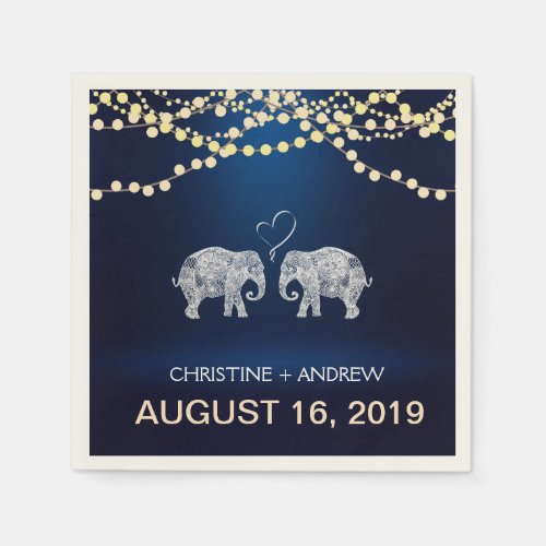 TONS OF LOVE_Elephant String of Lights Custom Napkins