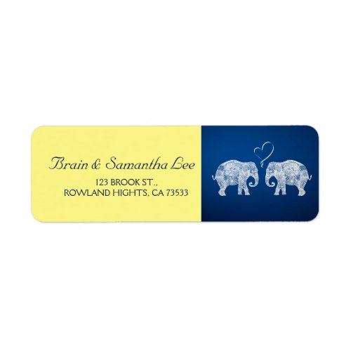 TONS OF LOVE  Elephant Wedding Blue  Yellow Label