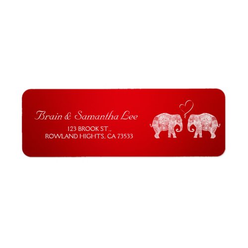 TONS OF LOVE  Elephant Wedding Custom Label