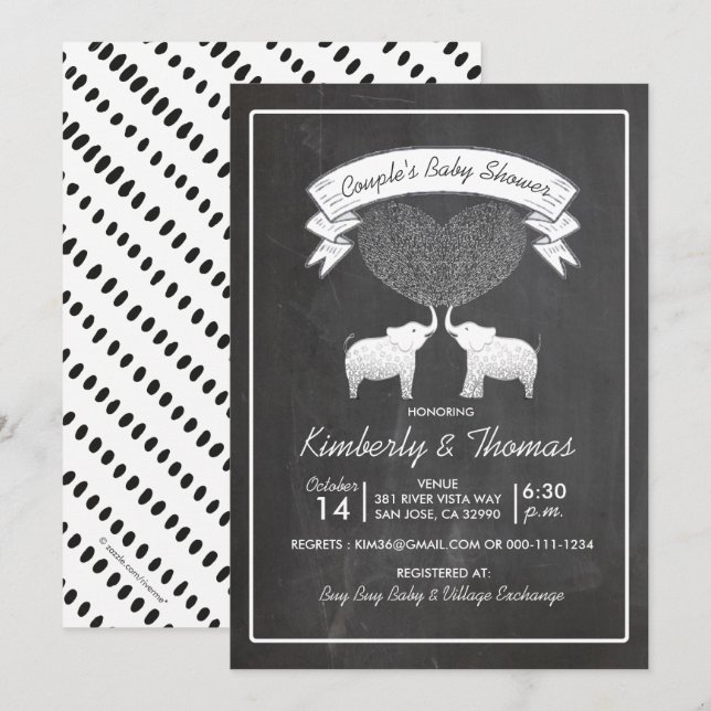 Tons of Love Neutral Gender Couple's Baby Shower Invitation (Front/Back)