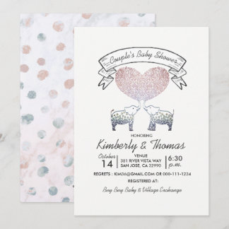 Tons of Love Neutral Gender Couple's Baby Shower Invitation