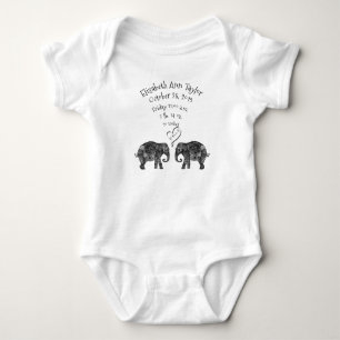 Tons of Love New Baby Birth Record Stats Elephant Bodysuit