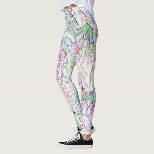 Tons prola ou peas coloridas ao creme leggings