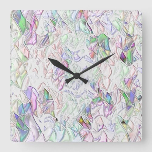 Tons prola ou peas coloridas ao creme square wall clock