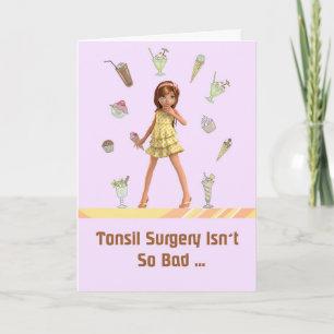 Tonsil Surgery Card for Young Girl