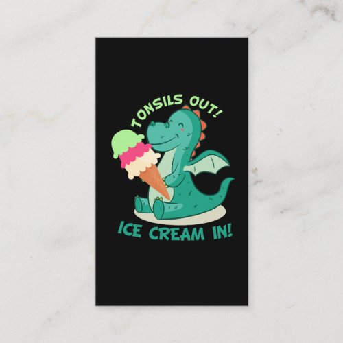 Tonsillectomy Surgery Tonsils out Ice Cream in Business Card