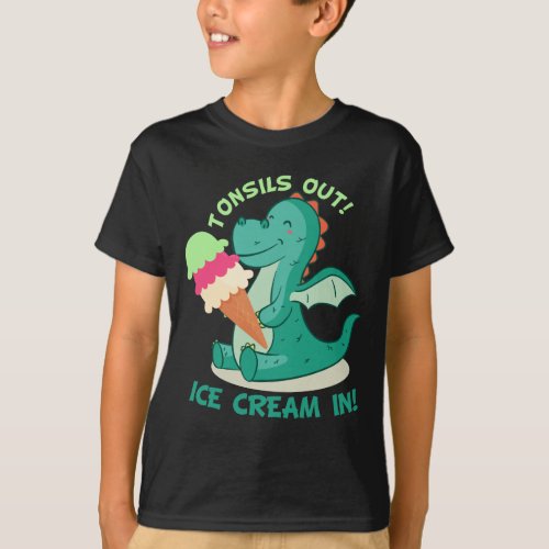 Tonsillectomy Surgery Tonsils out Ice Cream in T_Shirt
