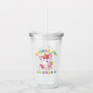 Tonsils Out, Ice Cream In Unicorn Cat Acrylic Tumbler