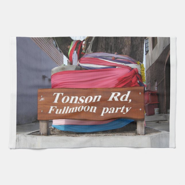 Tonson Rd. Fullmoon Party, Koh Phangan, Thailand Kitchen Towel (Horizontal)