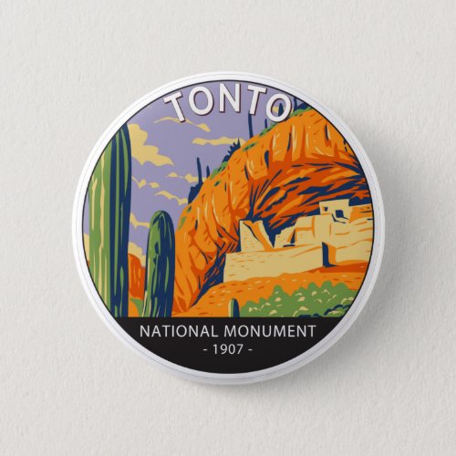Tonto National Monument Arizona Vintage   Button