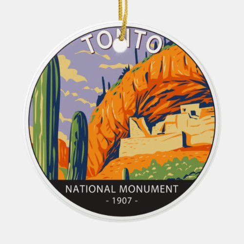 Tonto National Monument Arizona Vintage   Ceramic Ornament