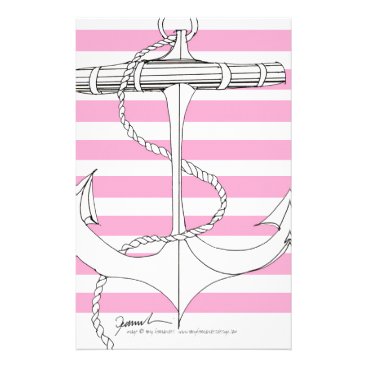 Tony Fernandes 8 pink stripe anchor Stationery Tony Fernandes 8 pink stripe anchor Stationery