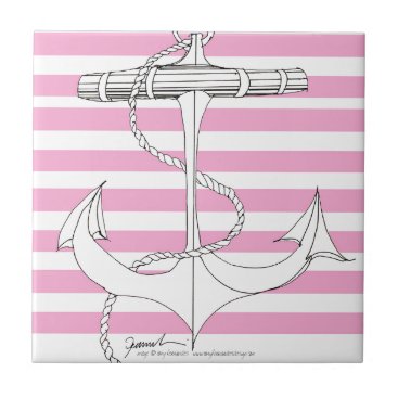 Tony Fernandes 8 pink stripe anchor Tile Tony Fernandes 8 pink stripe anchor Tile