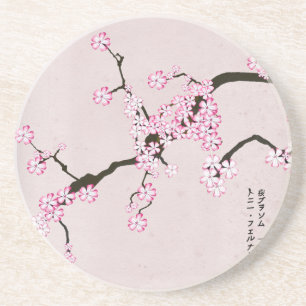 tony fernandes's antique blossom 9 sandstone coaster